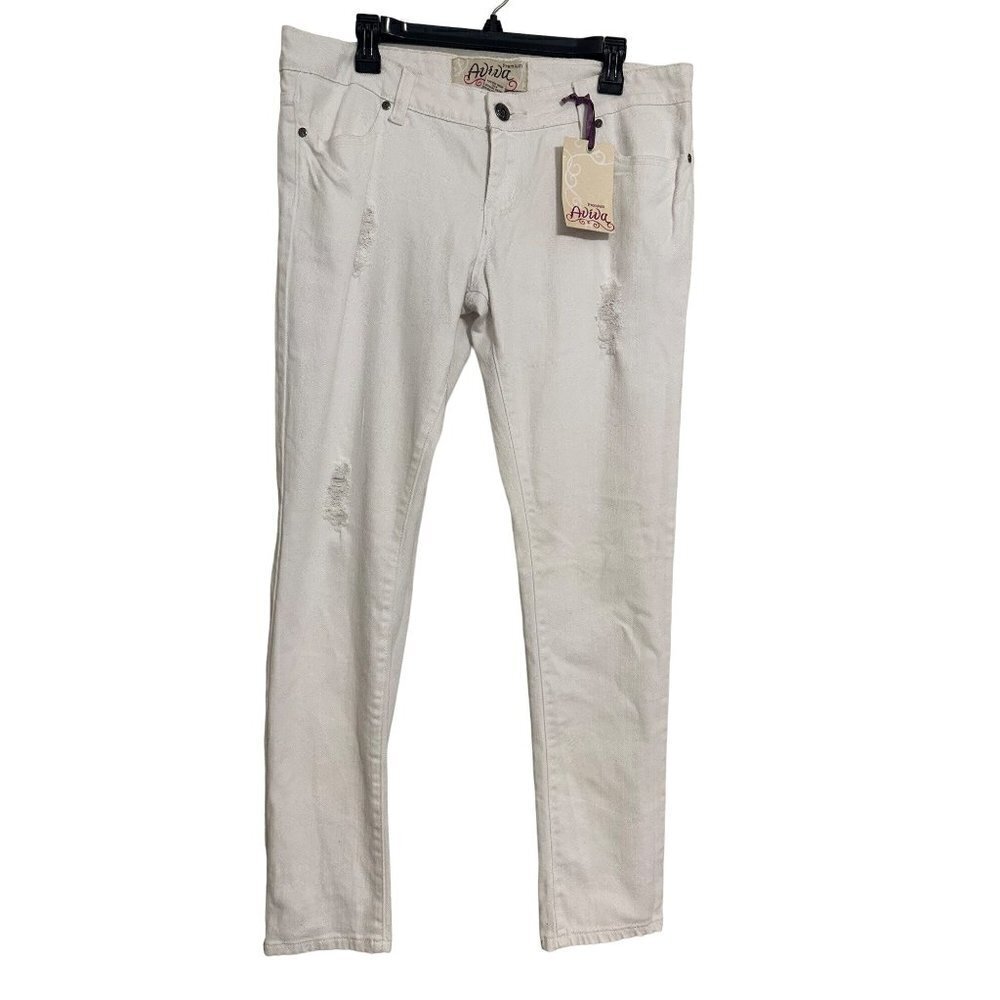 Aviva white low rise jeans NWT size 13